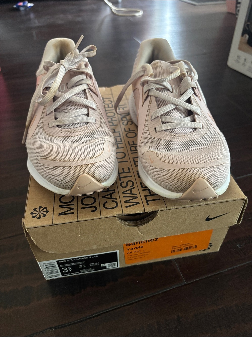 Nike Women/Kids Blush Pink Mesh Sneaker